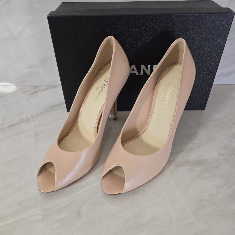 CHANEL Women's Peep Toe Heels - Blush
